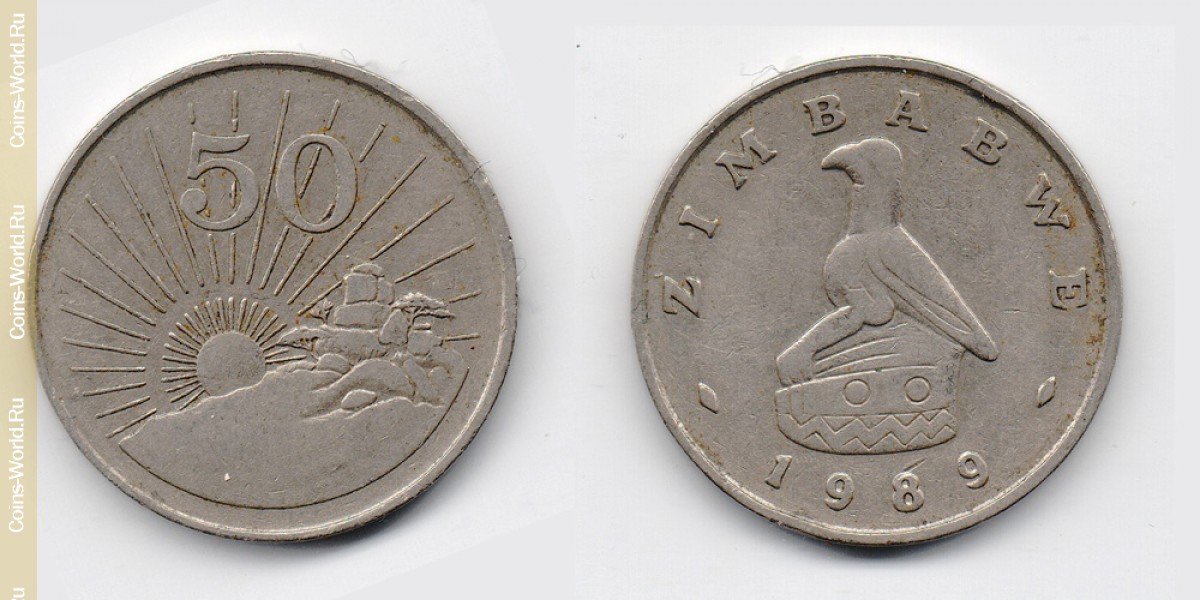 50 cêntimos 1989, Zimbabwe