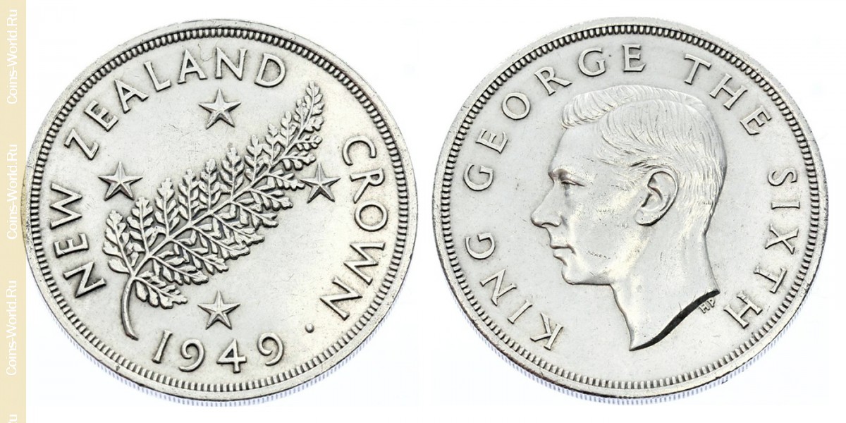 1 crown 1949, New Zealand
