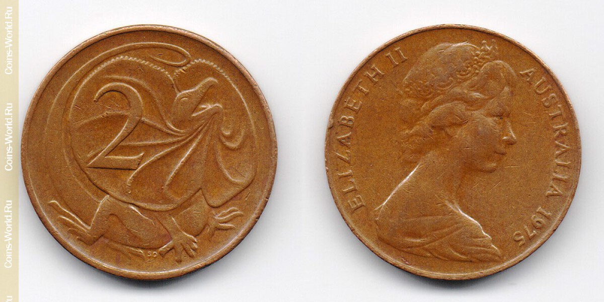 2 цента 1975 года Австралия