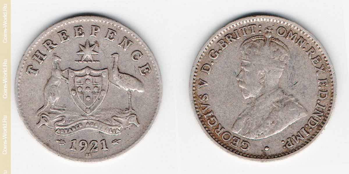 3 Pence 1921 Australien