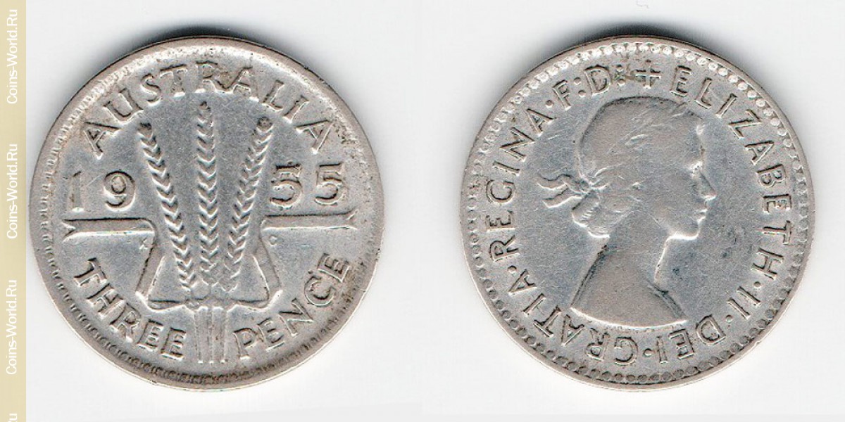 3 Pence 1955 Australien