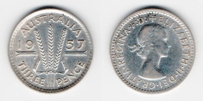 3 pence 1957