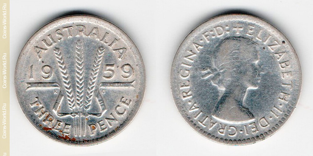3 Pence 1959 Australien
