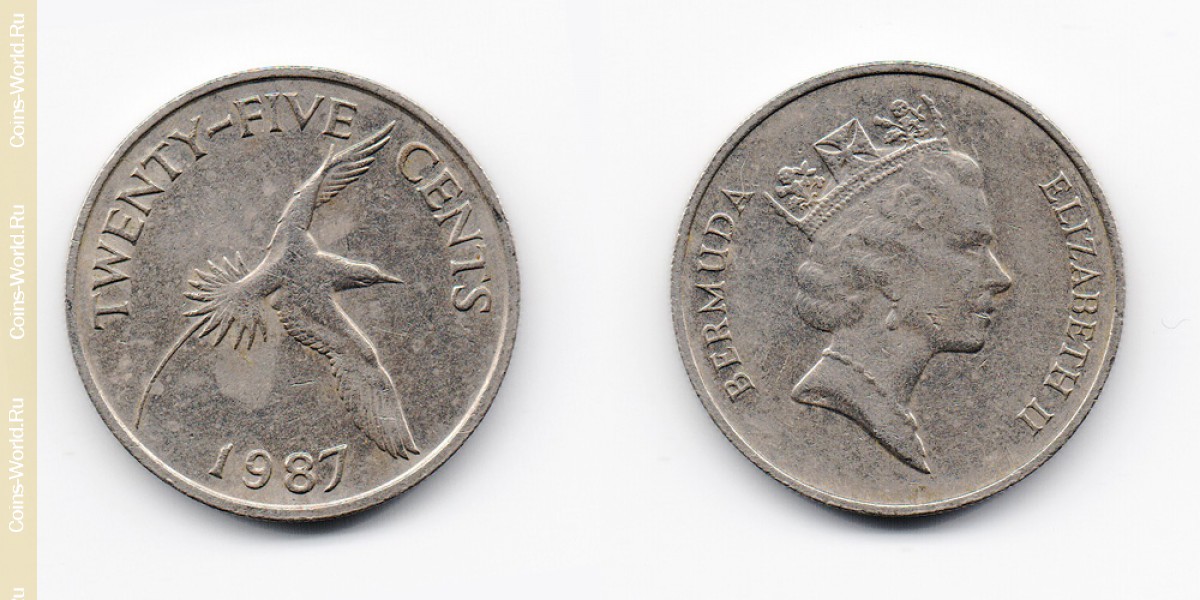 25 центов 1987 года Бермудские острова