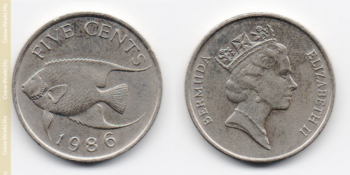 5 центов 1986 года Бермудские острова