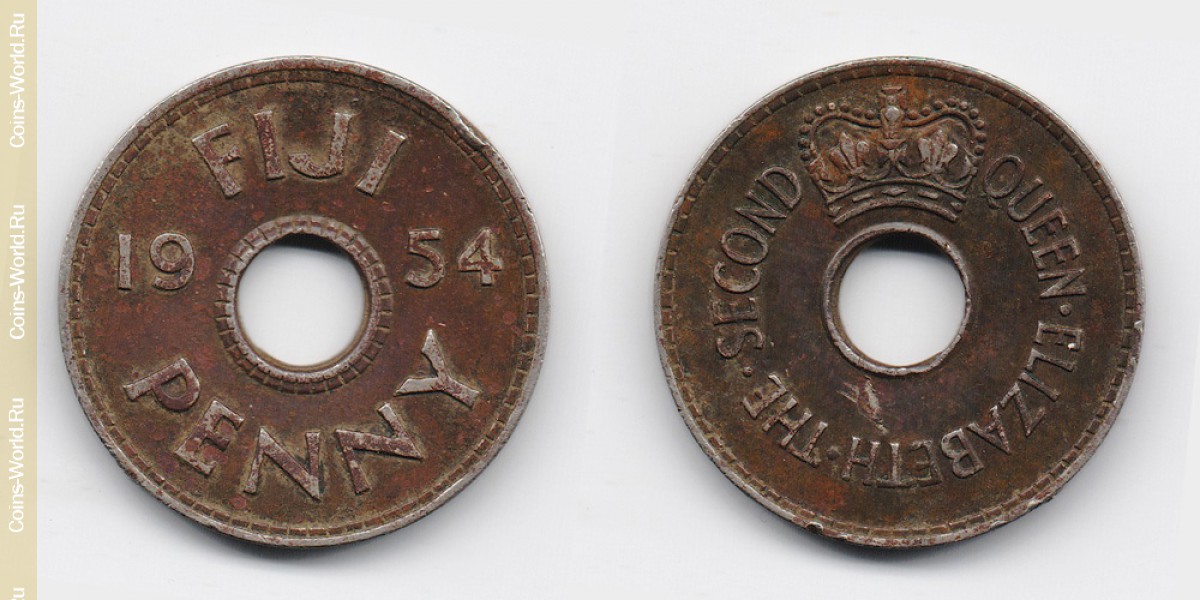 1 пенни 1954 года Фиджи