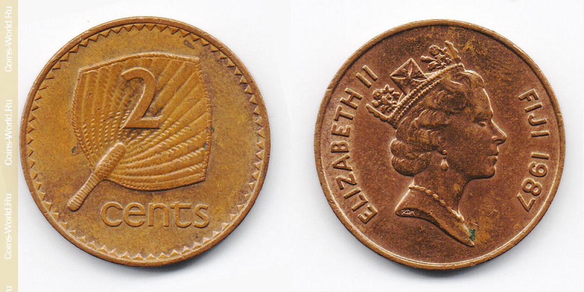 2 цента 1987 года Фиджи