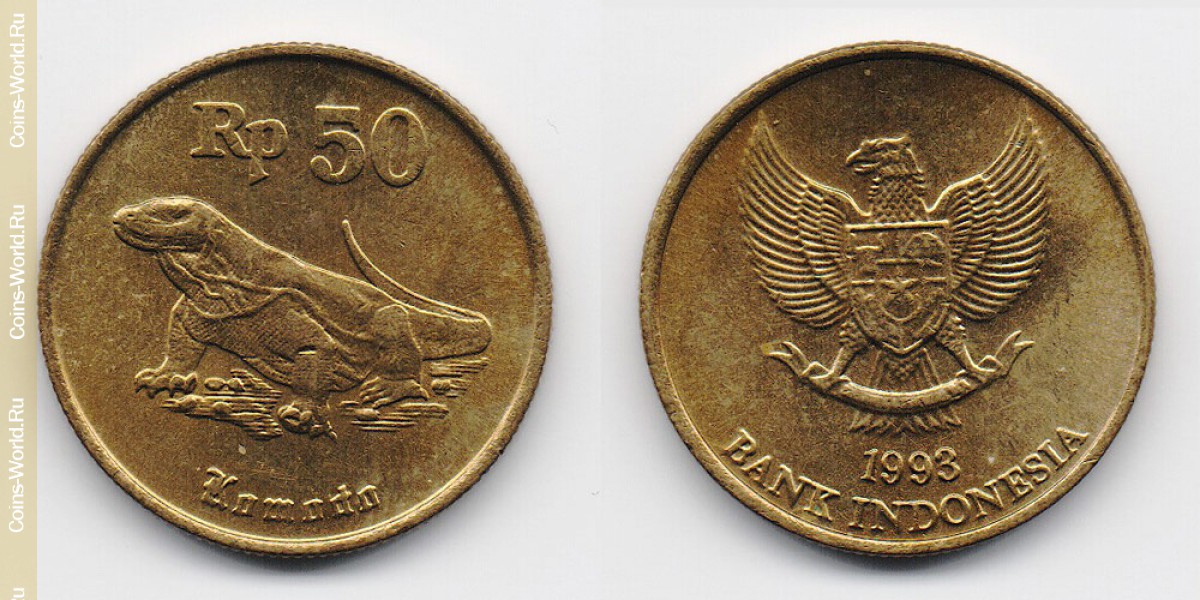 50 rúpias  1993, Indonésia