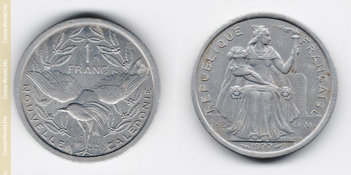 1 franco  1977, Nueva caledonia