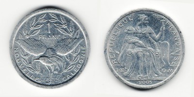 1 франк 2005 года