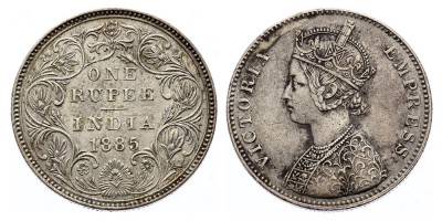 1 рупия 1885 года