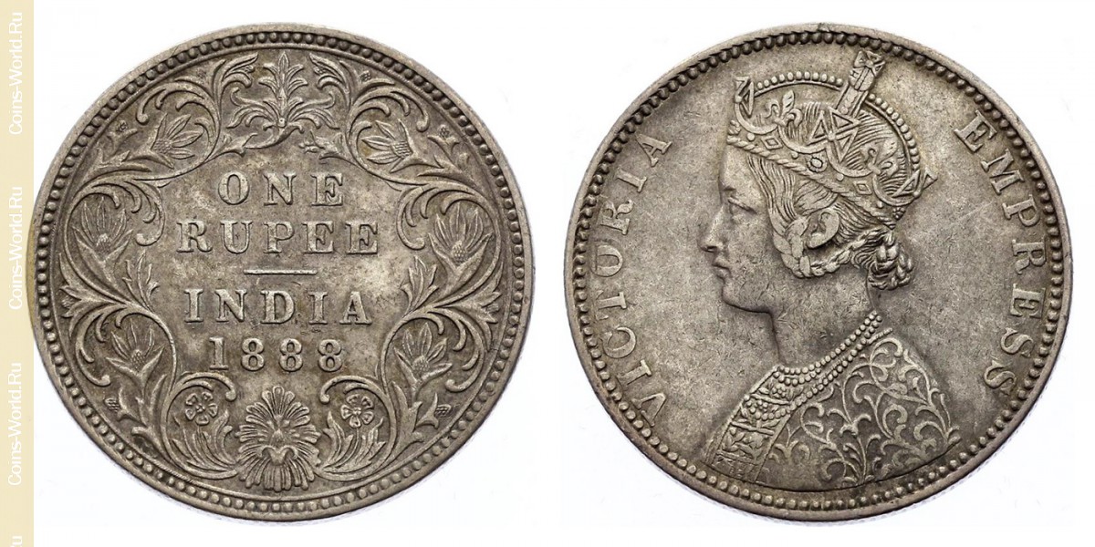 1 rupia 1888, India - Británica
