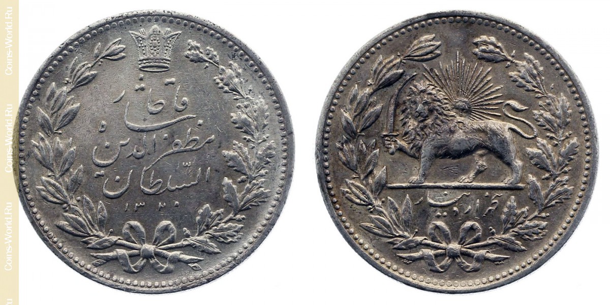 5000 dinars 1902, Irão