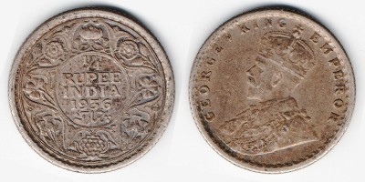 ¼ рупии 1936 года