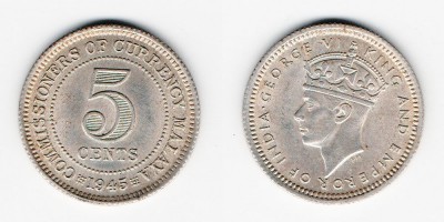 5 центов 1945 года