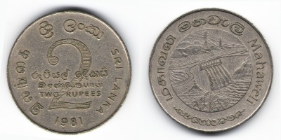 2 rúpias 1981