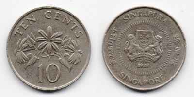 10 центов 1987 года