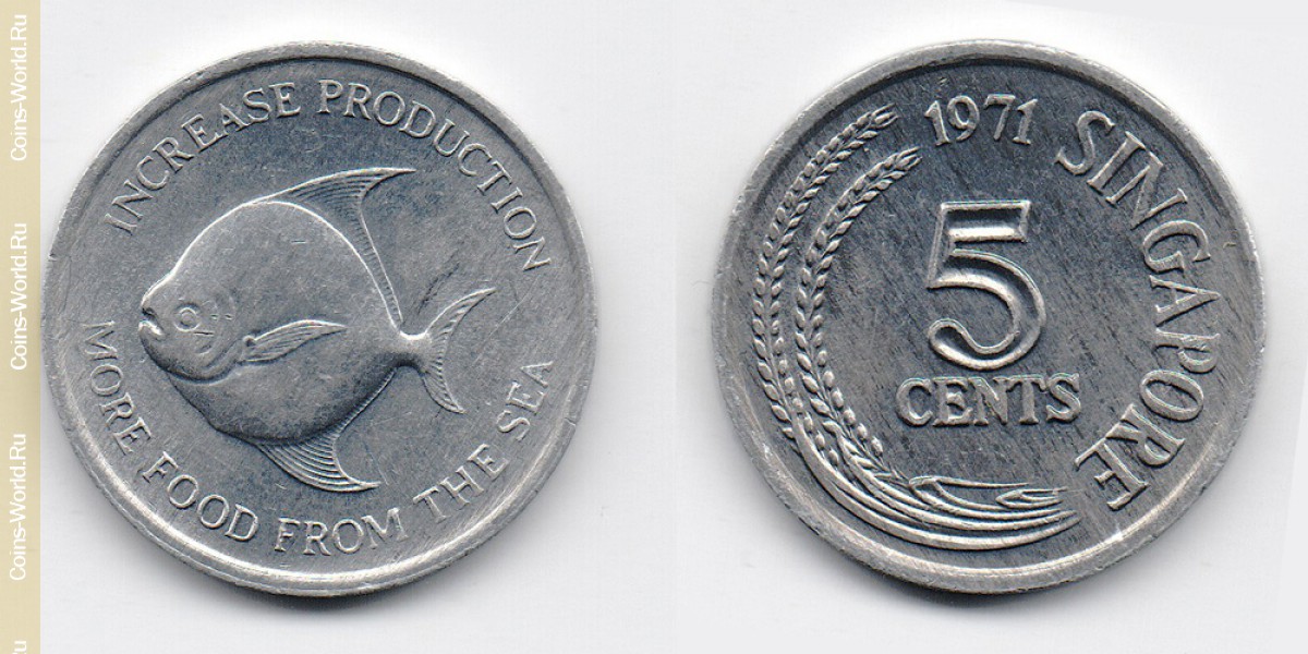 5 centavos 1971 Singapur