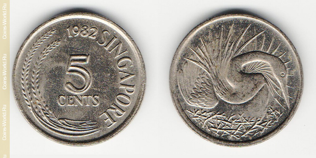 5 centavos 1982, Singapur