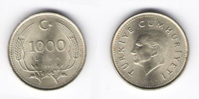 1000 лир 1990 год