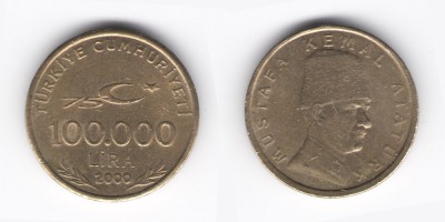 100000 liras 2000