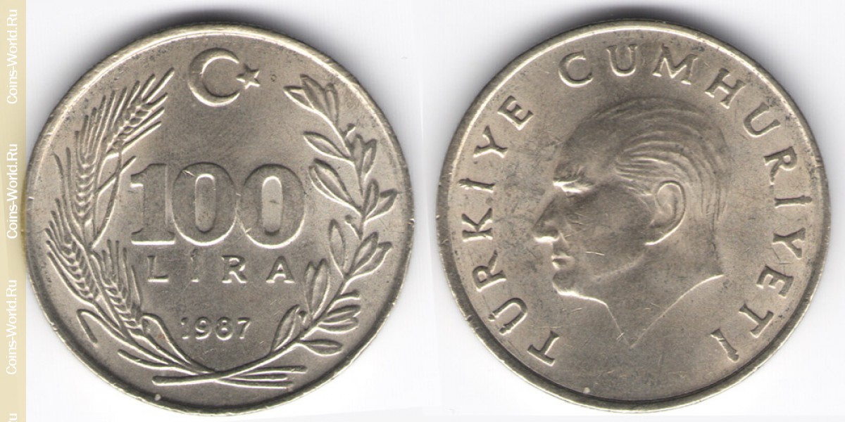 100 liras, 1987, Turquía
