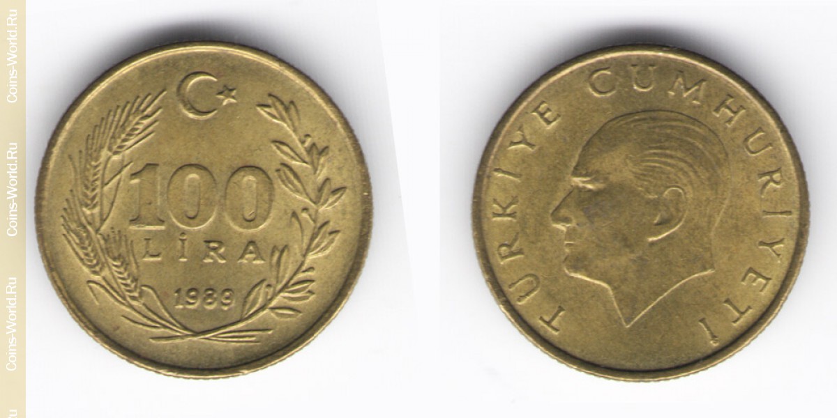 100 lira  1989 Turquia