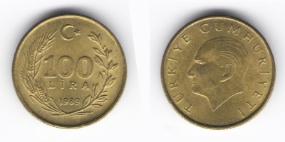 100 lira 1989