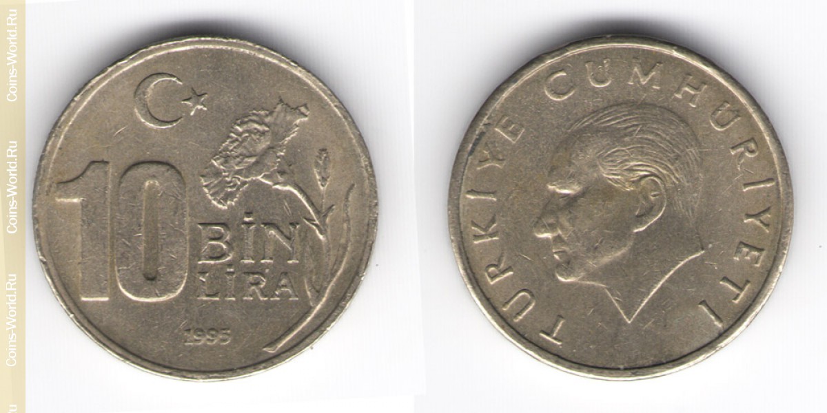 10000 lira 1995 Turkey