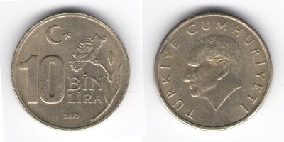 10000 liras  1995