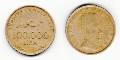 100000 lira 1999
