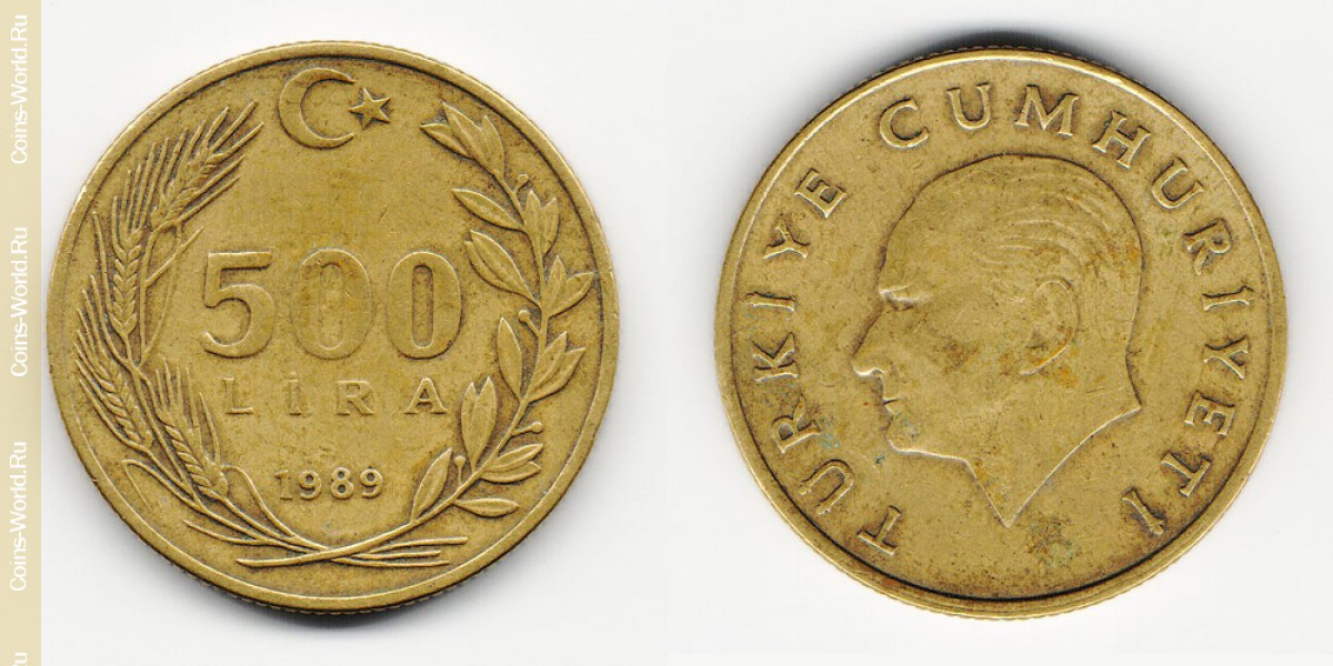 500 liras 1989 Turquía