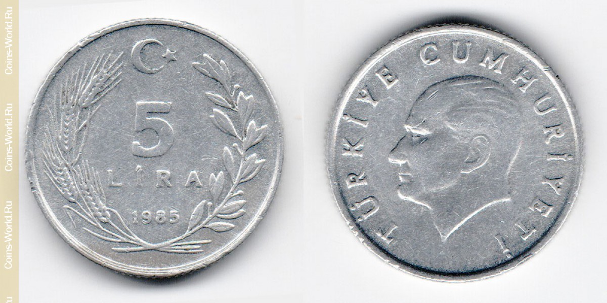 5 liras 1985 Turquía