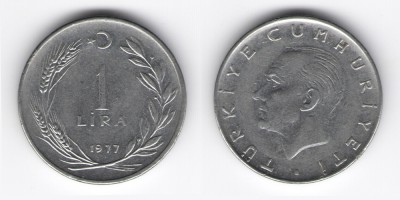 1 лира 1977 год