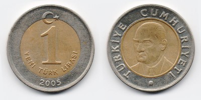 1 nueva lira 2005
