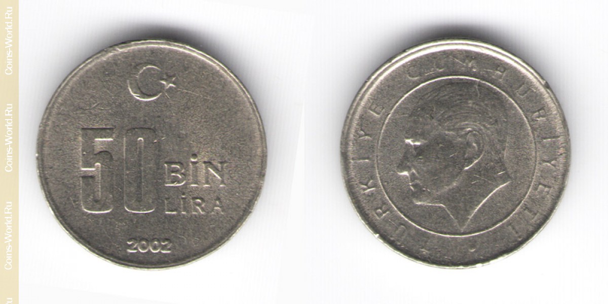 50000 liras 2002 Turquía