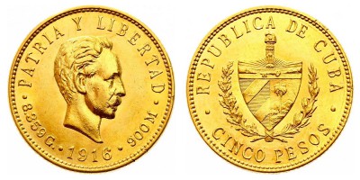 5 песо 1916 года