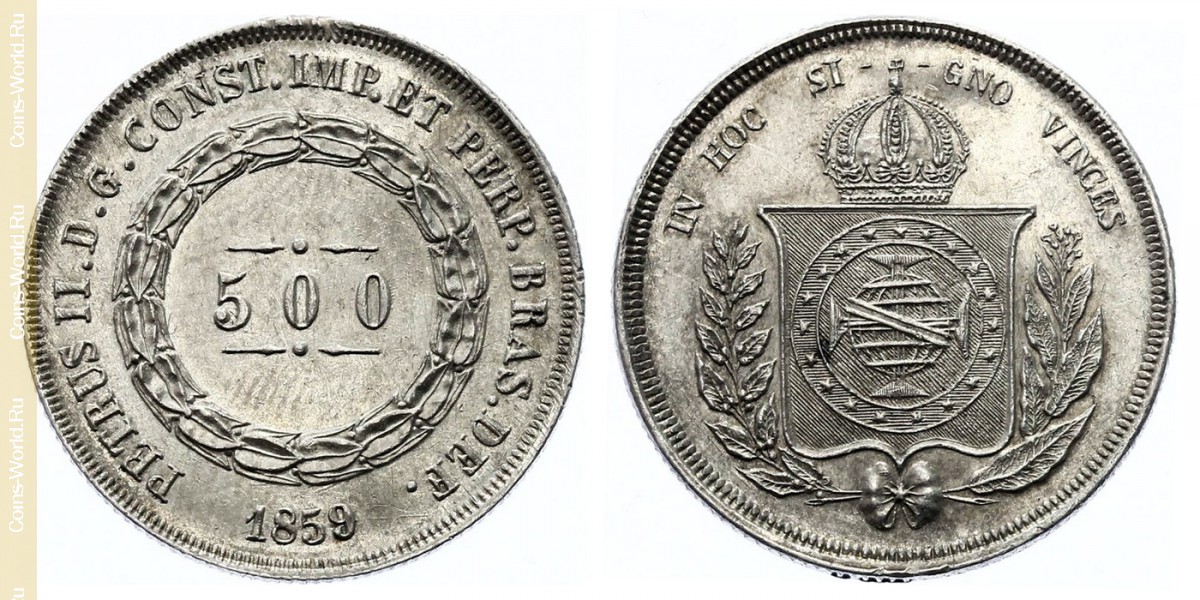 500 reis 1859, Brazil