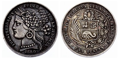 1 peseta 1880