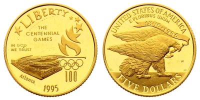 5 dólares 1995
