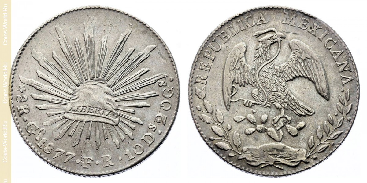8 reals 1887 Go, México