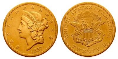 20 dólares 1857 S