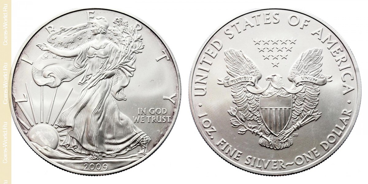 1 dólar 2009, American Silver Eagle, EUA