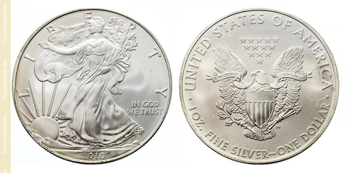 1 dólar 2010, American Silver Eagle, EUA