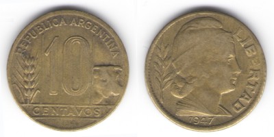 10 сентаво 1947 года