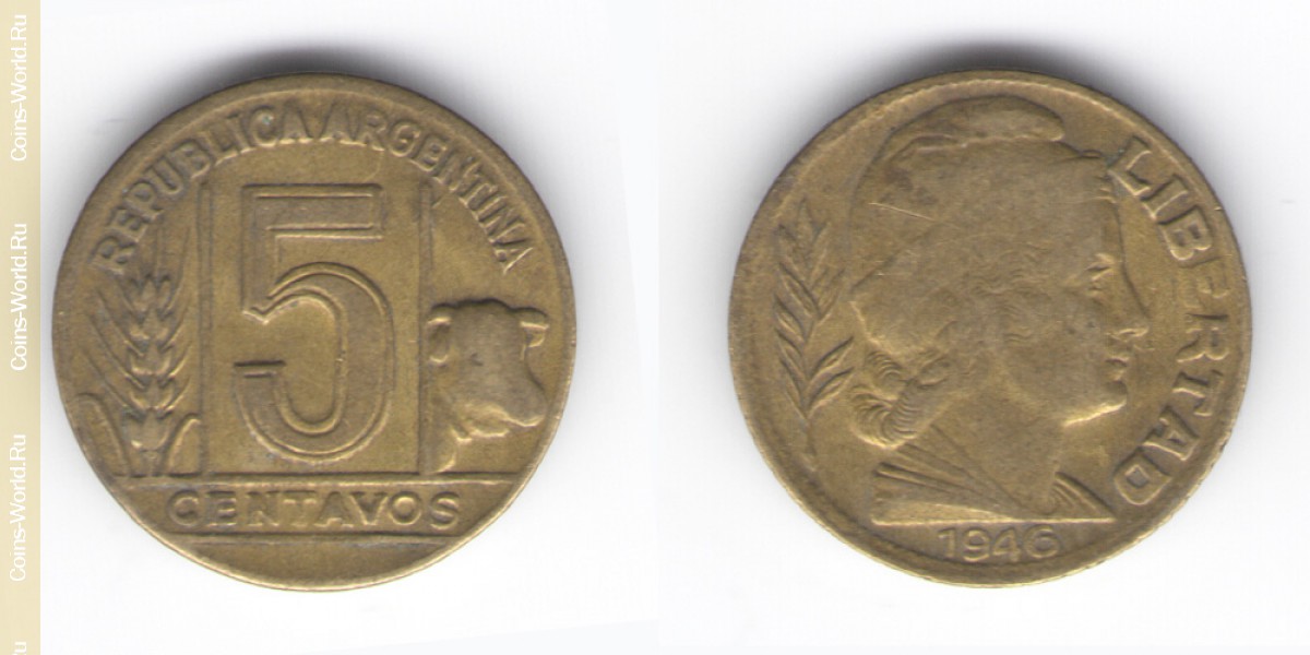 5 centavos 1946 Argentina