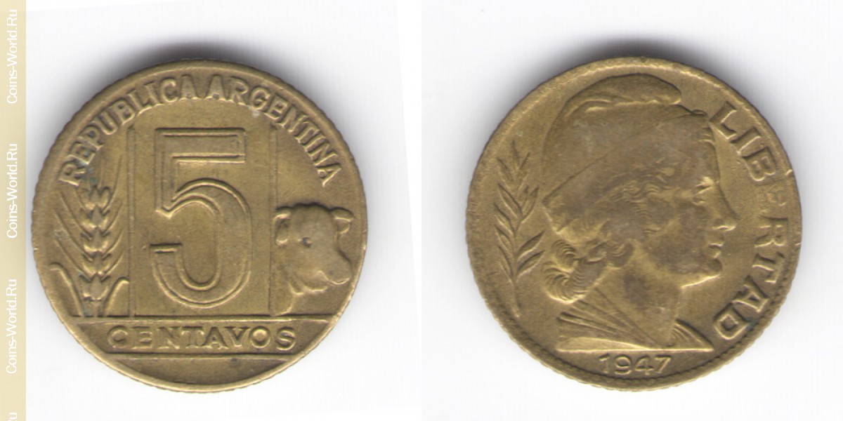 5 centavos 1947 Argentina