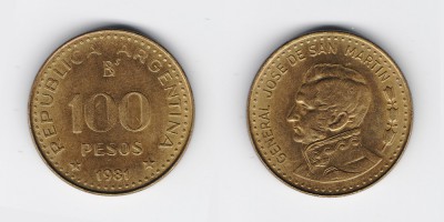 100 песо 1981 года
