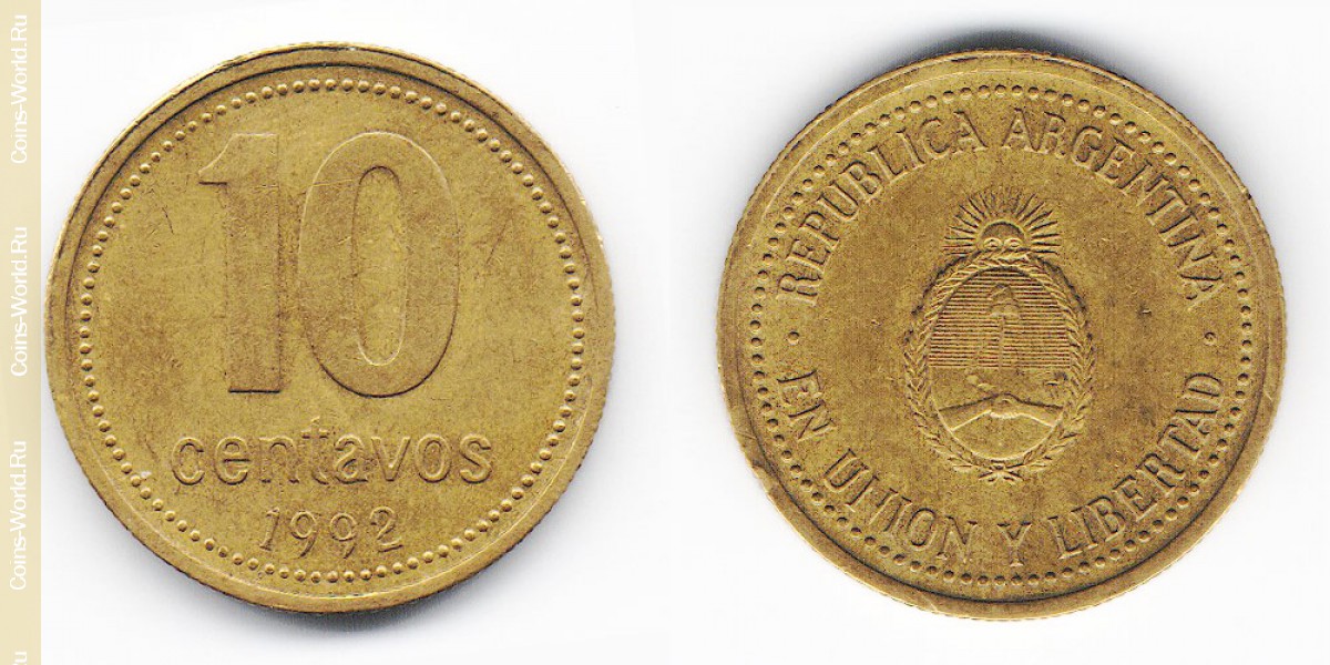 10 centavos 1992 Argentina