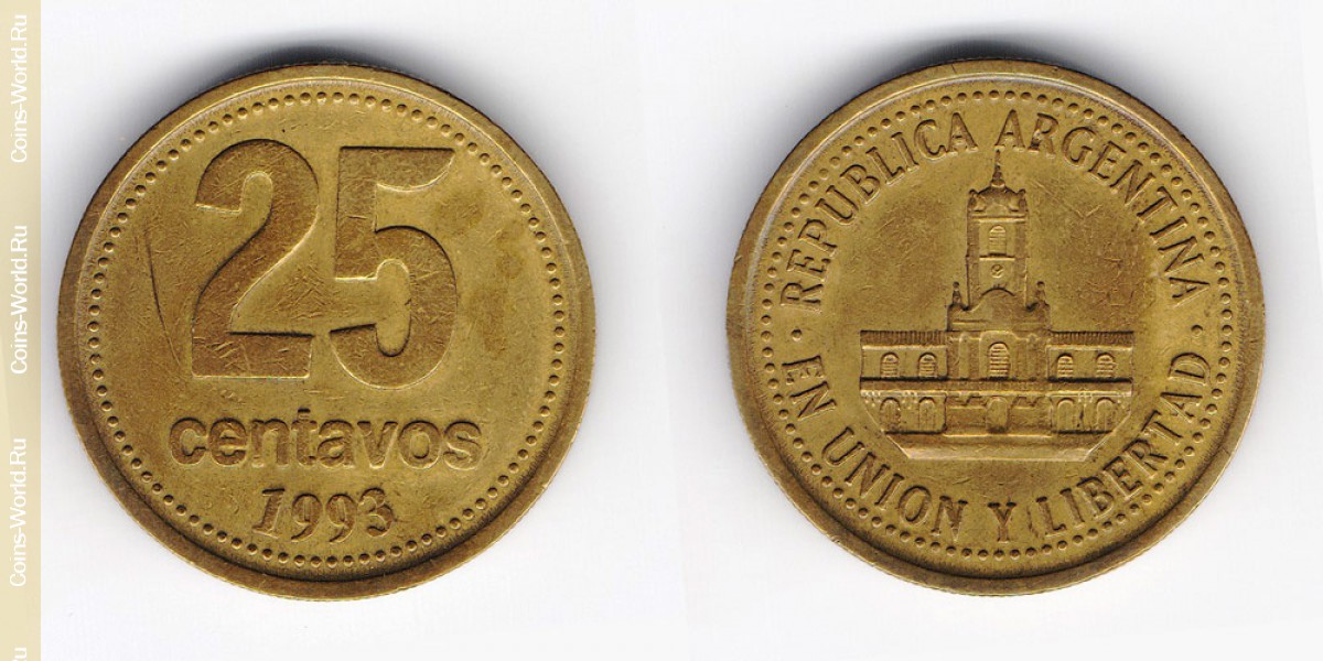 25 centavos 1993 Argentina